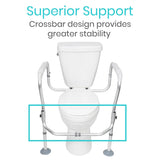 Vive Health - Toilet Safety Frame with Crossbar, 26.5” Wide Nonslip Rails, Supports Up to 300 lbs