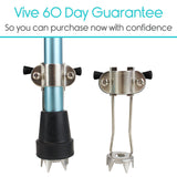 Vive Health - 5-Prong, Ice Cane Tips, Steel Base, Flip Up to Protect Floors, 1 Pair