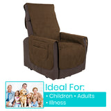 Vive Health - Full Chair Incontinence Cover, Waterproof 26" Seat, Armrest Flap with Pockets