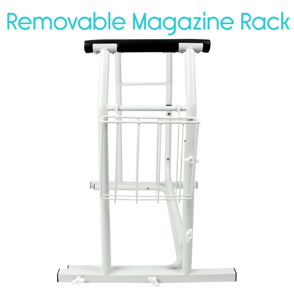 Vive Health - Stand Alone Toilet Rail w/ Magazine Rack, Aluminum Padded