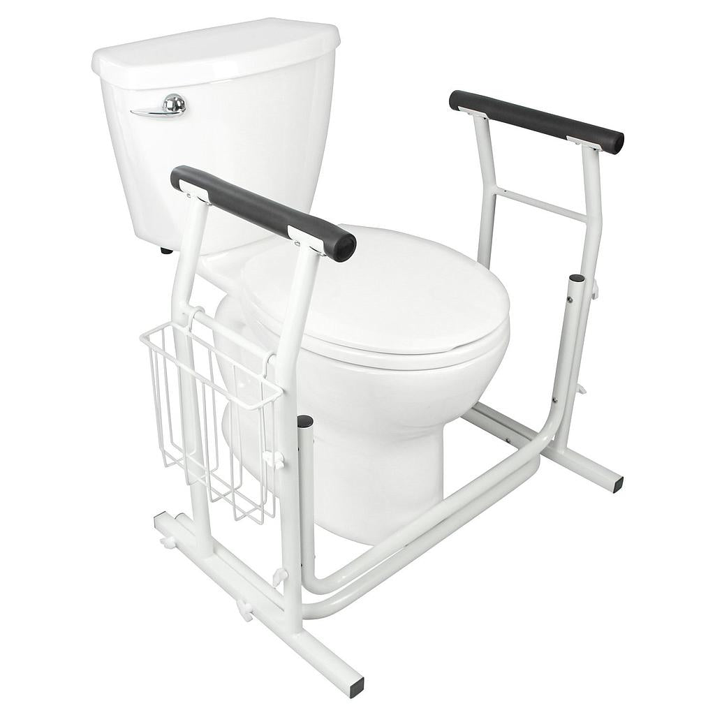 Vive Health - Stand Alone Toilet Rail w/ Magazine Rack, Aluminum Padded