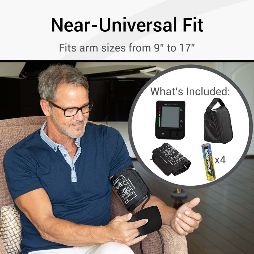 Vive Health -  Compact Blood Pressure Monitor with Smart App, with Adjustable Cuff