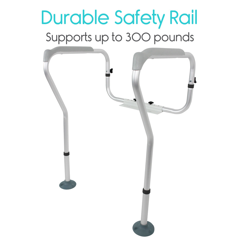 Vive Health 3 Adjustable Toilet Safety Rails, Padded Fitting w/no Dr