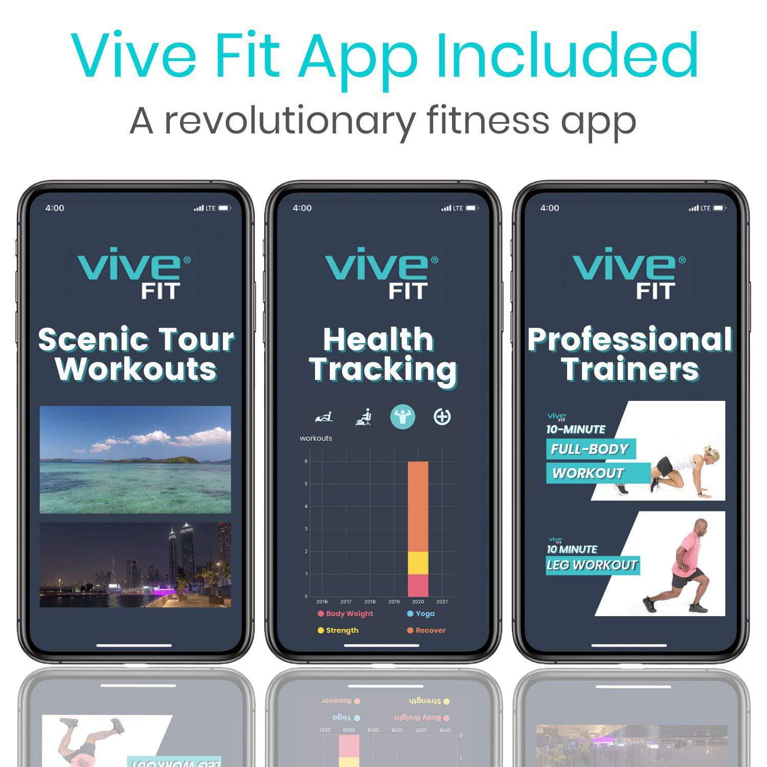 Vive Health - Magnetic Pedal Exerciser with Smart App, 9.1" Height, 8 Tension Levels