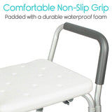 Vive Health - 15.75" Seat, Nonslip Shower Chair w/ Adjustable Height, Rust Proof