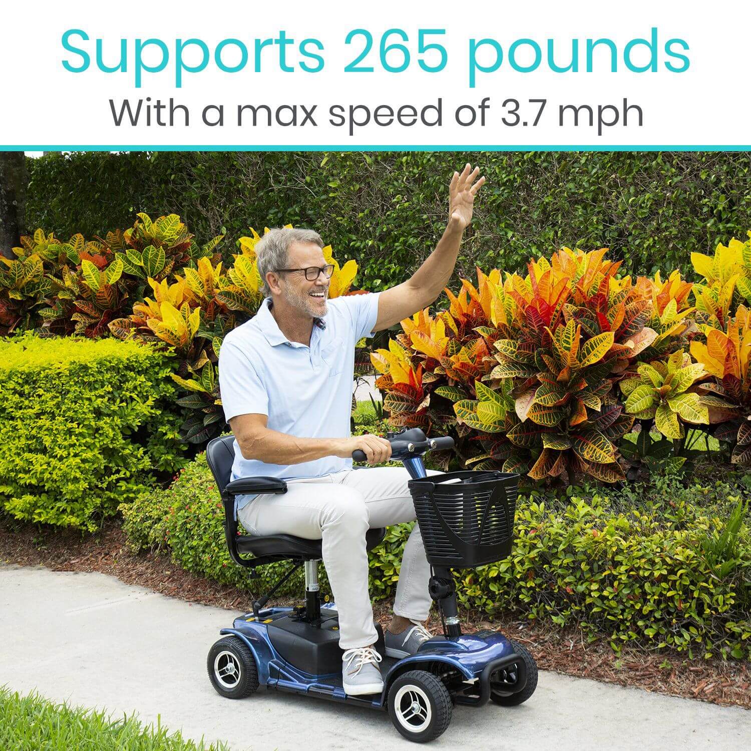 Vive Mobility - Long Range 4 Wheel Mobility Scooter, 265lb Capacity