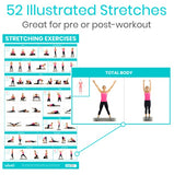 Vive Health - Flexibility Poster Pack: Yoga, Stretching, Resistance Bands, Full-Color, Laminated