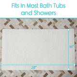 Vive Health - Bathtub Floor Mat, 28" x 16", Suction Cups, Non-Slip, Machine Washable