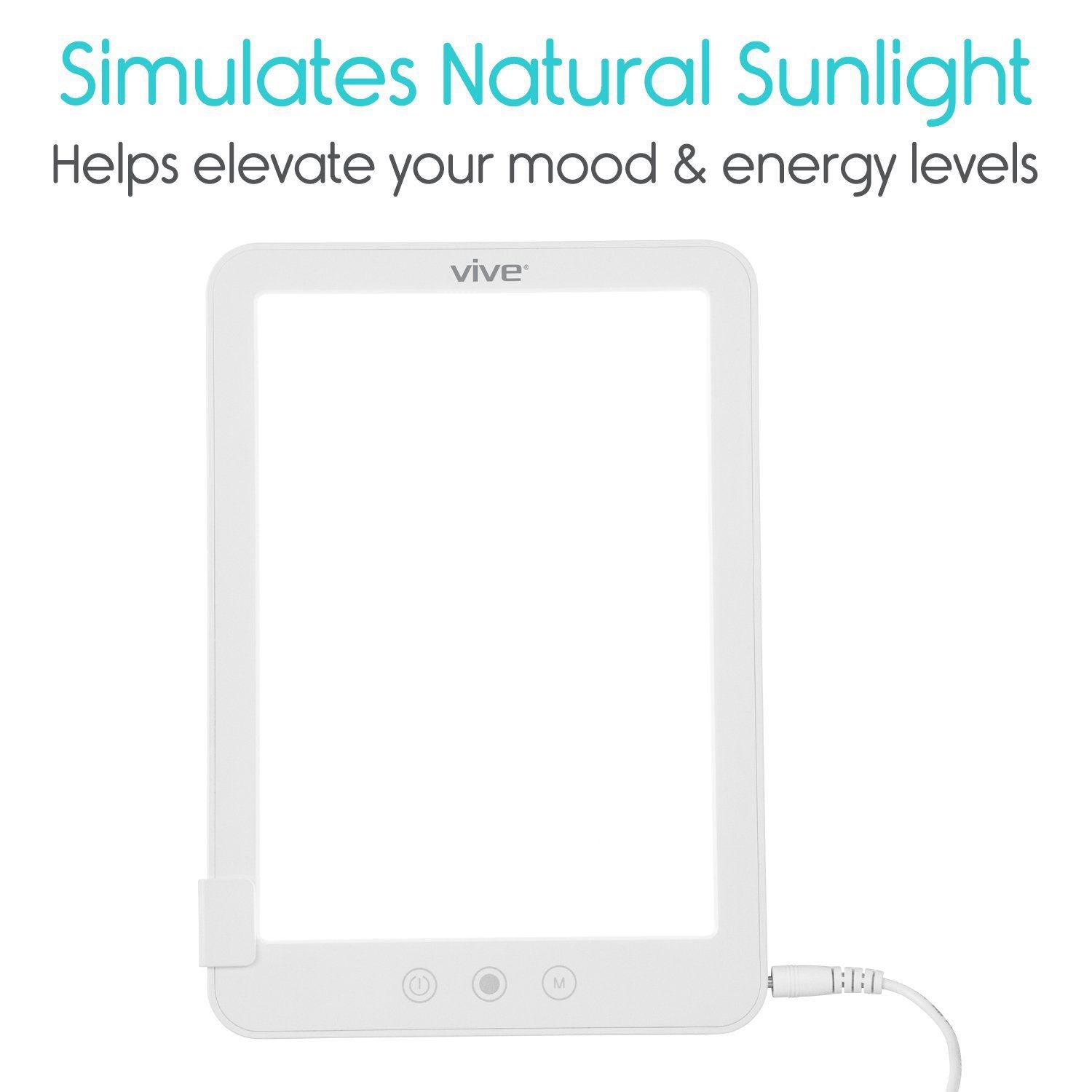 Vive Health - Sun Lamp, LED UV-Free, 3 Intensities, 10,000 Lux, Dimmer