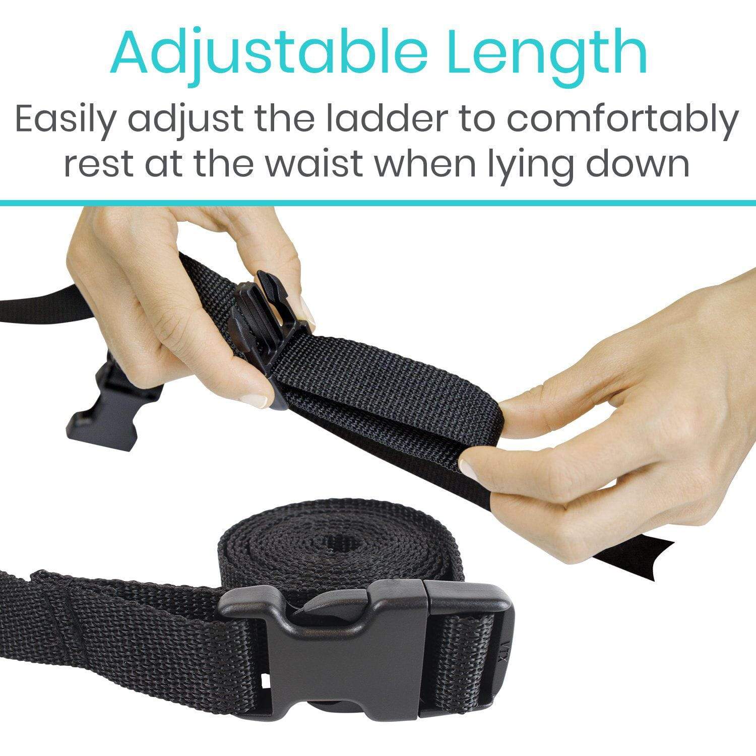 Vive Health -  Bed Ladder with Adjustable Buckle Strap and Foam Grips, Supports up to 300 lbs