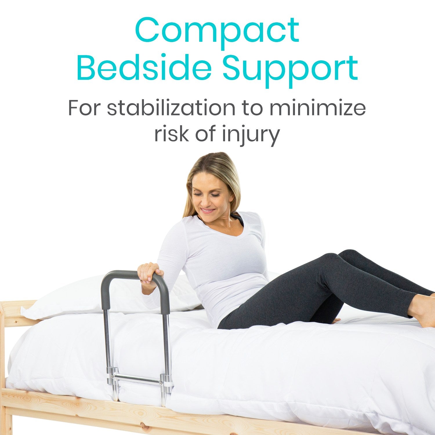 Vive Health - Compact Bed Rail with Dropdown Feature, Anchor Strap, Fits Any Bed