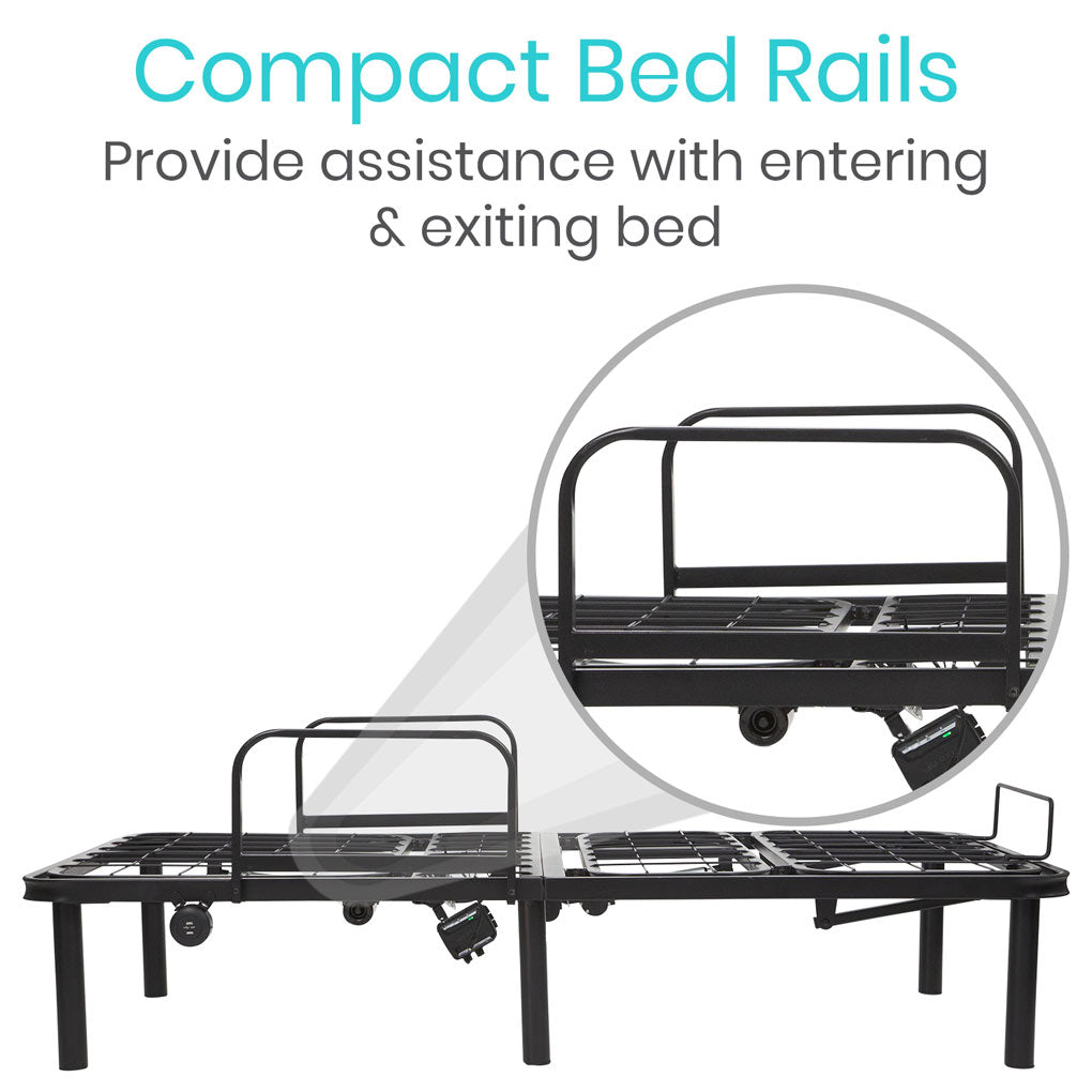 Vive Health - Electric Bed Frame, Dual Motors, Wireless Remote, USB Ports, Twin