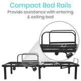 Vive Health - Electric Bed Frame, Dual Motors, Wireless Remote, USB Ports, Twin