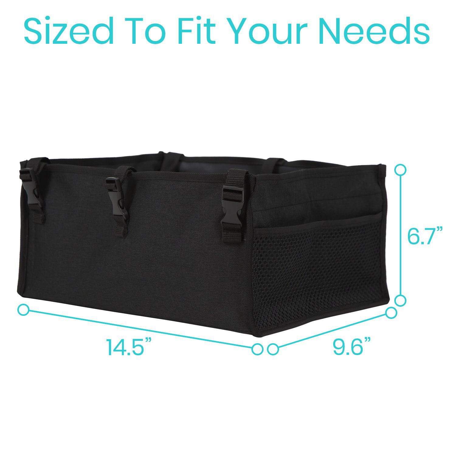 Vive Health - Rollator Seat Bag, Rigid Base, Mesh Pockets, Fits Standard and Bariatric Rollators