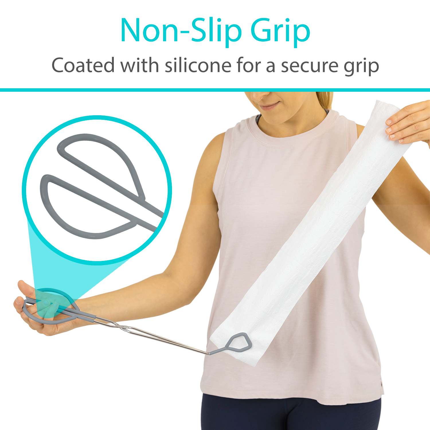 Vive Health -  Tong Wiping Aid, Grey