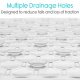 Vive Health - 26” Oval Bath Mat, Nonslip Suction Cups, Blue PVC