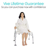 Vive Health - Bathroom Transfer Bench with Adjustable Aluminum Frame and Nonslip Design