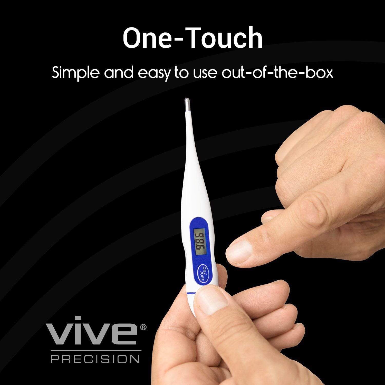 Vive Health - One Touch Oral Digital Thermometer with case