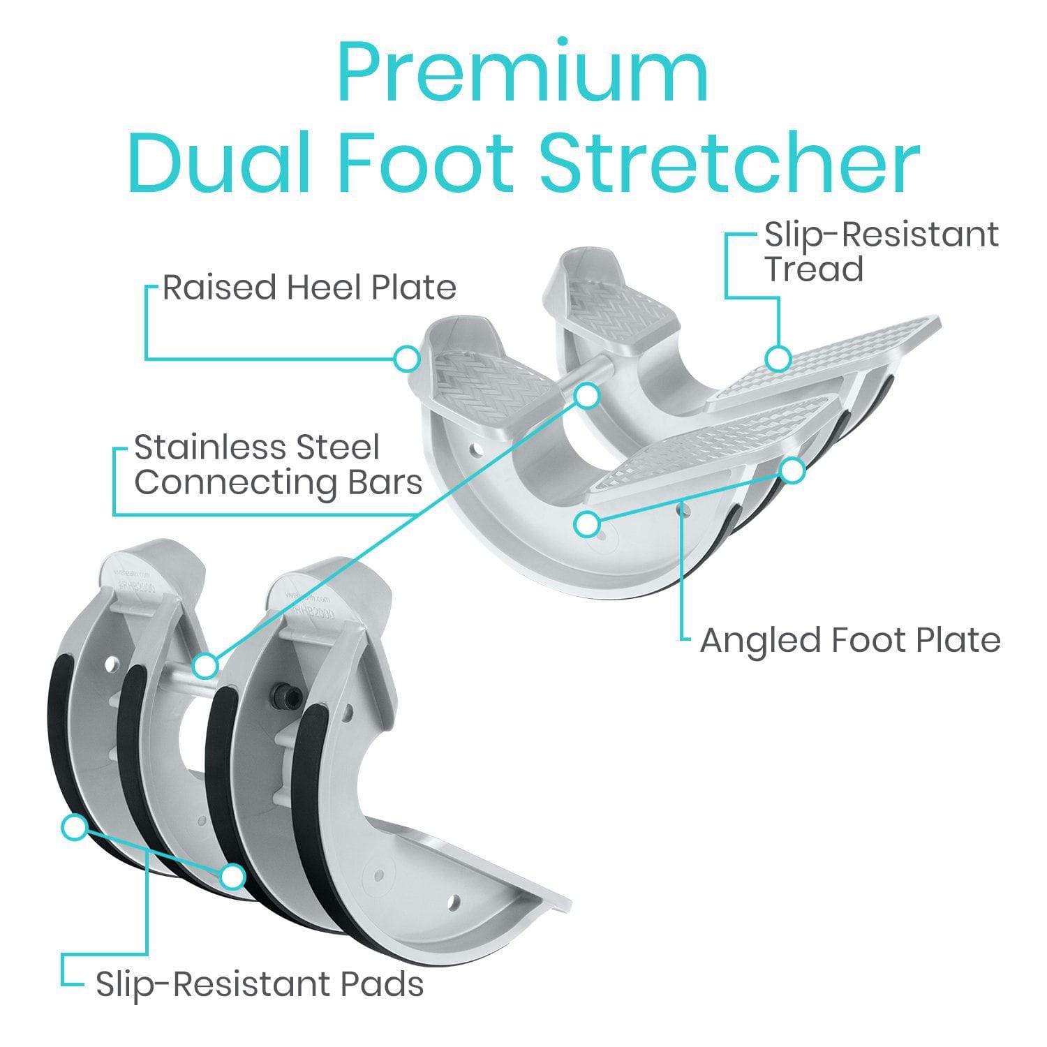 Vive Health - Dual Calf Stretcher with Angled Foot Plate and Non-skid Base