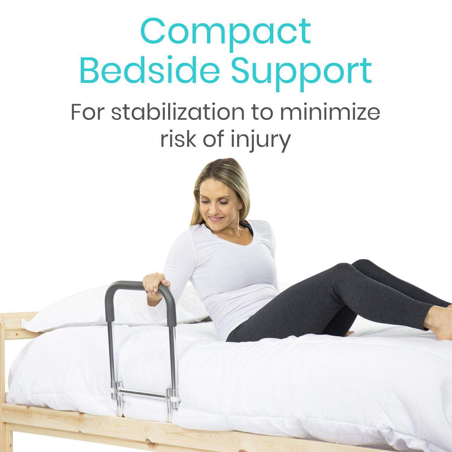 Vive Health - Compact Bed Rail with Dropdown Feature, Anchor Strap, Fits Any Bed