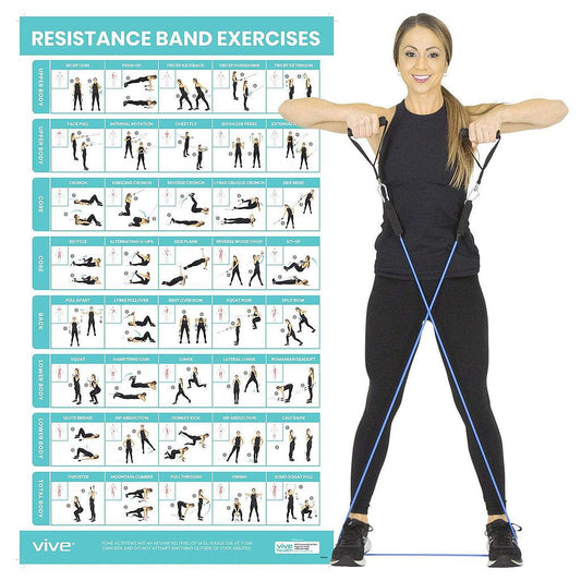 Vive Health - Full Body Laminated Resistance Band Poster