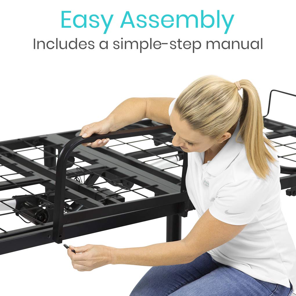 Vive Health - Electric Bed Frame, Dual Motors, Wireless Remote, USB Ports, Twin